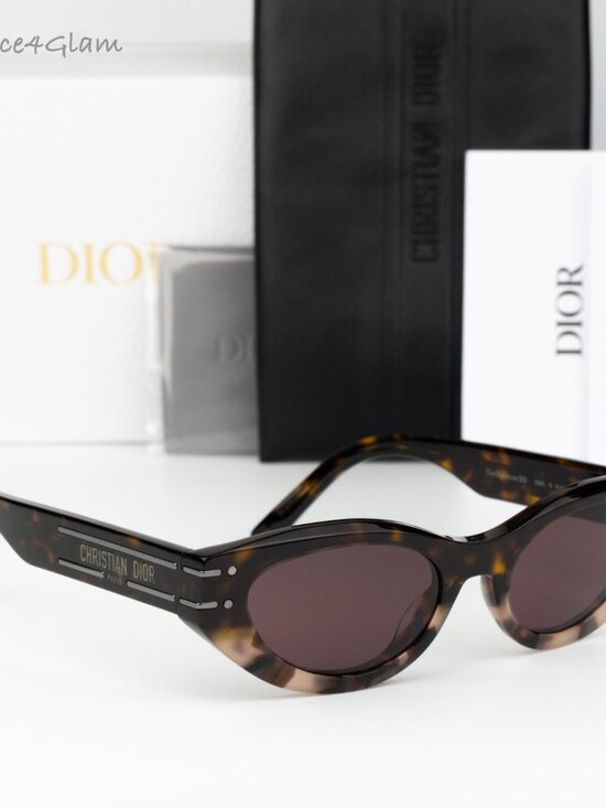 Dior Women Sunglasses Havana Bordeaux Oval DIORSIGNATURE B5I 25D0 NEW AUTHENTIC main image 9